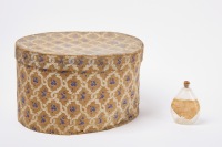 Wallpaper Covered Box and Clear Chestnut Bottle