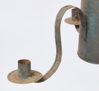 Painted Three-Candle Tin Chandelier - 2