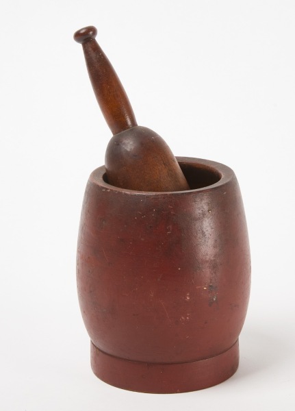 Mortar and Pestle in Red Paint