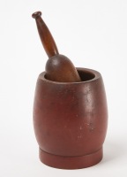 Mortar and Pestle in Red Paint