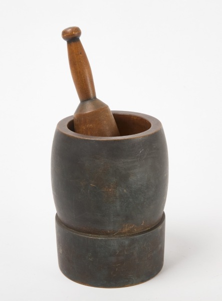 Mortar and Pestle in Blue Paint