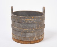 Large Handled and Painted Banded Bucket