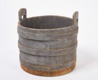 Large Handled and Painted Banded Bucket - 2