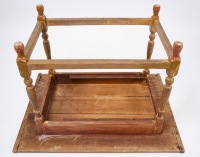 Painted Stretcher-Base Tavern Table with Single Drawer - 5