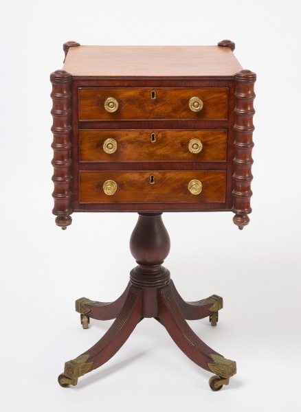 Mahogany Three-Drawer Work Table