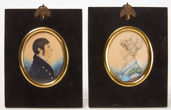 J. H. Gillespie - Pair of Miniature Portraits