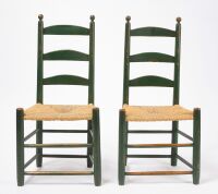 Twelve Painted Ladderback Side Chairs stamped 'Farrow' - 2