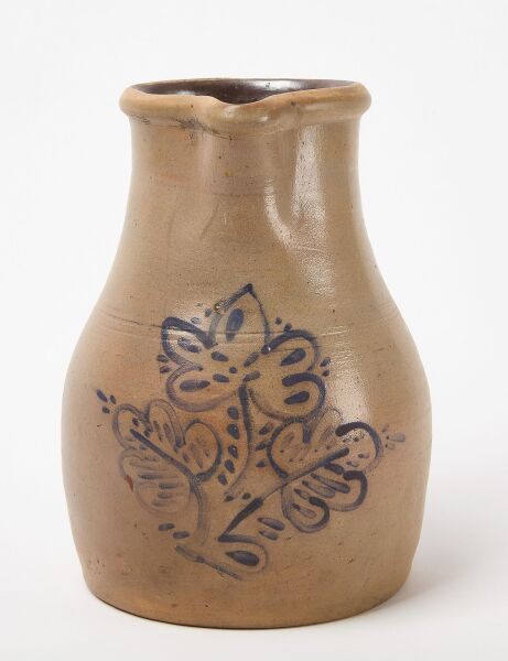 Stoneware Pitcher with Flower