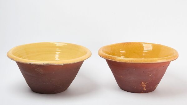 Two Large Redware Bowls