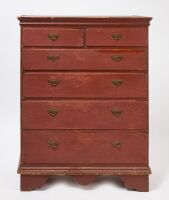 Chest of Drawers in Red Paint