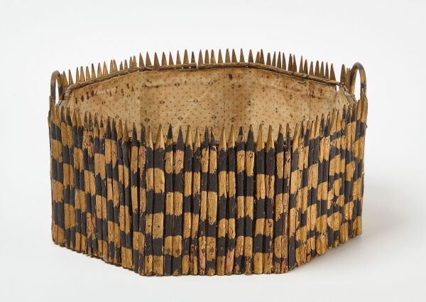 Folk Art Painted Basket