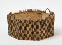 Folk Art Painted Basket - 2