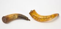 Two Carved Powder Horns - 2
