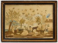 Needlework Farm Scene with Insects