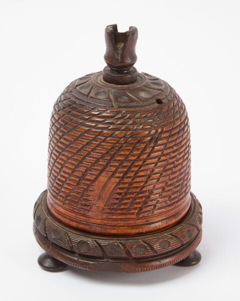 Carved Treen String Holder