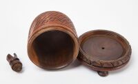 Carved Treen String Holder - 3