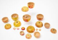 Collection of Painted Treen Apple Boxes - 2
