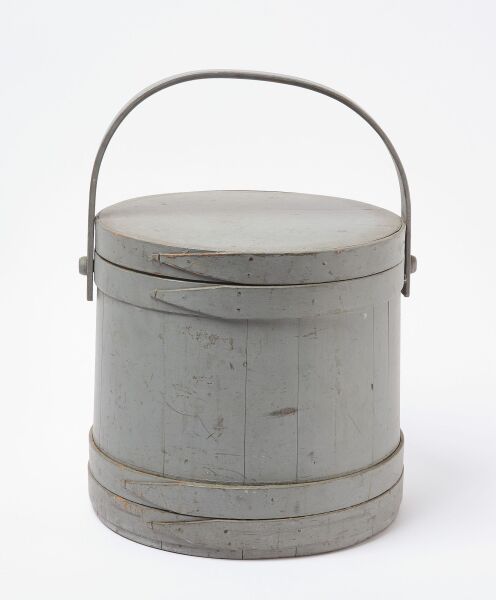 Handled Firkin in Grey Paint