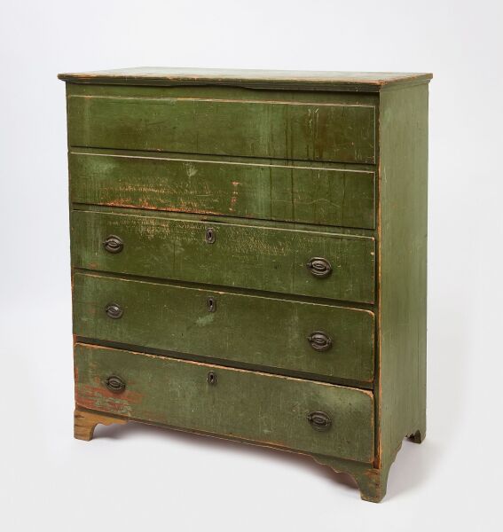 Early Blanket Chest in Green Paint