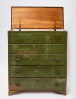 Early Blanket Chest in Green Paint - 2