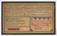 Windsor Connecticut Needlework Sampler - Ann Phelps, 1821