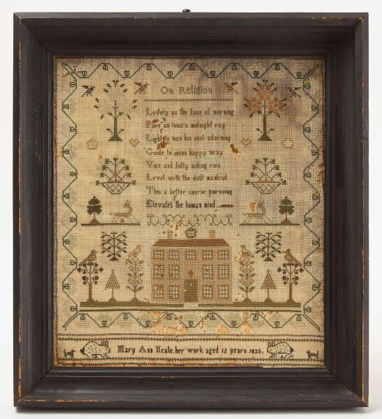 Needlework Sampler - Mary Ann Heate, 1833