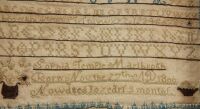 Marlborough MA Needlework Sampler - Sophia Temple, 1811 - 2