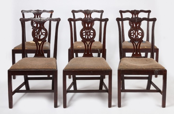 Set of Six Chippendale Dining Chairs