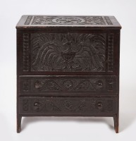 American Eagle Carved Two-Drawer Blanket Chest