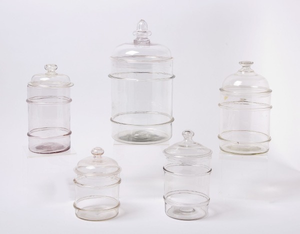 Five Apothecary Jars