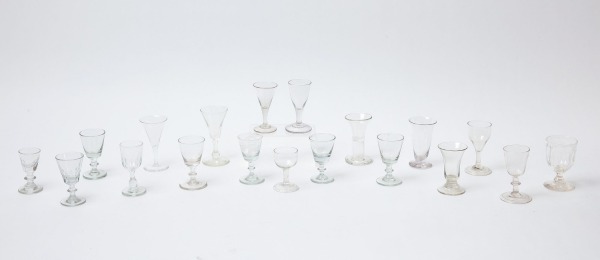 Group of Nineteen Early Wine Glasses