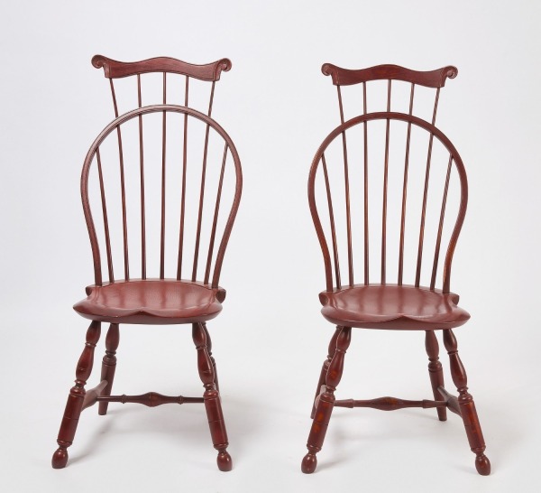 Pair of Painted D. R. Dimes Windsor Chairs