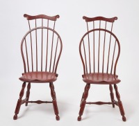 Pair of Painted D. R. Dimes Windsor Chairs