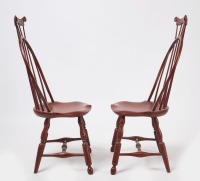 Pair of Painted D. R. Dimes Windsor Chairs - 3