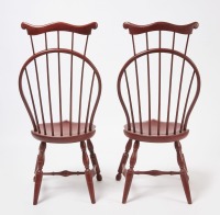 Pair of Painted D. R. Dimes Windsor Chairs - 4