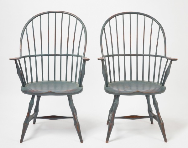 D. R. Dimes - Pair of Bow Back Windsor Armchairs