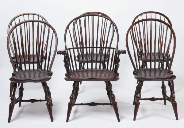 Set of Six Dimes Windsor Chairs