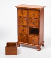 Tiger Maple Apothecary Drawers and Porringer Table - 5