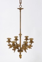 Brass Six-Candle Chandelier