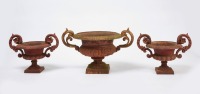 Three Cast Iron Urns - 3