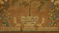 Family Tree Record Needlework on Silk - Lock Family - 3