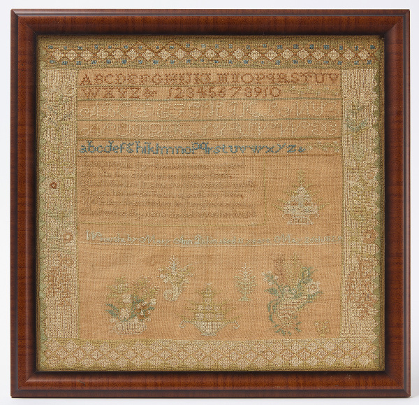 Needlework Sampler - Mary Ann Pitkin, 1825